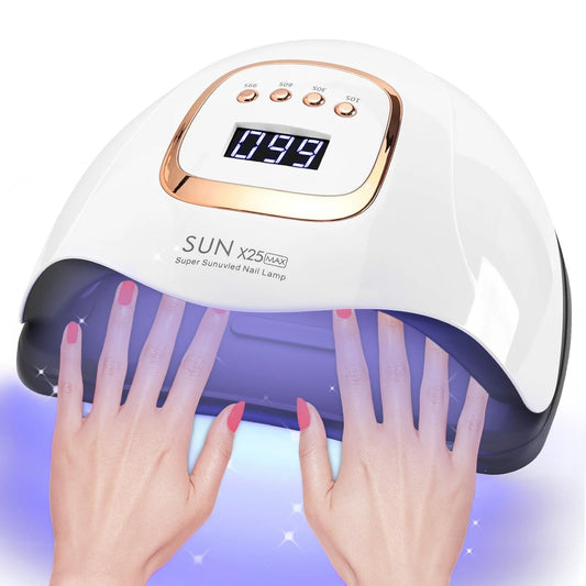 380W UV-LED-Nagellampe, Professioneller Nageltrockner für Gellack mit 81 Perlen, 4 Timer-Einstellungen, Automatischer Sensor, Weiß