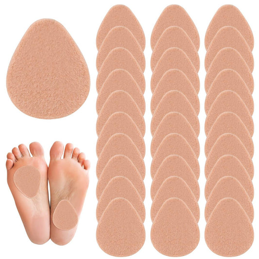 30 Stück Metatarsal-Fußpolster zur Schmerzlinderung, 0,2 Zoll dicke Filzballenpolster für Frauen und Männer, rutschfeste Ballen- und Sohlenpolster für Schuhe und High Heels - Hautfarbe