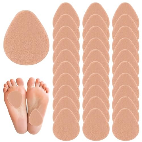 30 Stück Metatarsal-Fußpolster zur Schmerzlinderung, 0,2 Zoll dicke Filzballenpolster für Frauen und Männer, rutschfeste Ballen- und Sohlenpolster für Schuhe und High Heels - Hautfarbe
