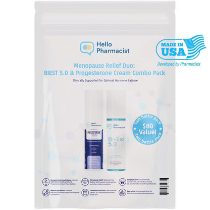 HelloPharmacist Biestro 5.0 Bioidentische Creme + Pro-g Relief Creme für Frauen | Von Apothekern entwickelte Marke | Topische Unterstützung für das feminine Wohlbefinden, hergestellt aus Yamswurzel für Balance & Wohlbefinden | 85 g + 85 g