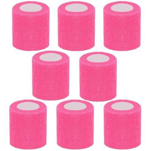 CIYAGPOOU Selbstklebende Bandage, 2 Zoll Rosa, Atmungsaktive Elastische Cohesive Bandagen, Sporttape Bulk für Erste Hilfe, Handgelenksverstauchungen