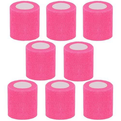 CIYAGPOOU Selbstklebende Bandage, 2 Zoll Rosa, Atmungsaktive Elastische Cohesive Bandagen, Sporttape Bulk für Erste Hilfe, Handgelenksverstauchungen
