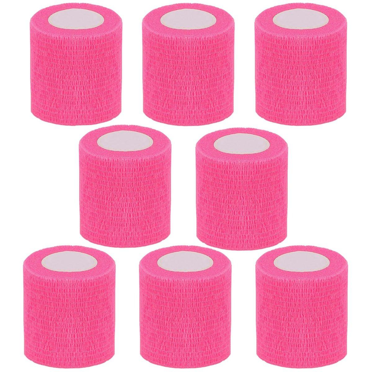 CIYAGPOOU Selbstklebende Bandage, 2 Zoll Rosa, Atmungsaktive Elastische Cohesive Bandagen, Sporttape Bulk für Erste Hilfe, Handgelenksverstauchungen