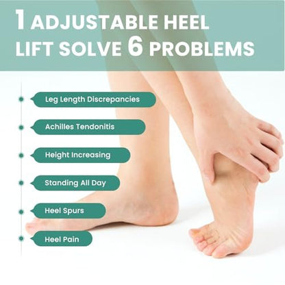 Fersenerhöhungseinlagen für Damenschuhe - Welnove Verstellbare Orthopädische Schuherhöhungen für Beinlängendifferenz, Fersenschmerz, Fersensporn - Gel-Fersenkeile (Größe S, 3 Schichten)