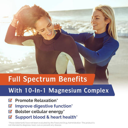 Innate Vitality 10-in-1 Magnesium Komplex 960 mg, 420 mg elementares Magnesium pro Portion, mit Magnesiumglycinat, Citrat, Malat und mehr, für Schlaf, Verdauung, Energie, 90 vegane Kapseln