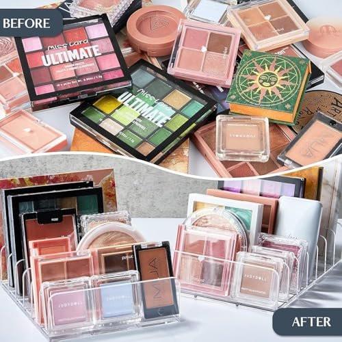 Klarsicht-Aufbewahrungsbox mit 7 Fächern, multifunktionaler Make-up-Organizer, Geldaufbewahrungsregal, Kosmetik-Organizer für Theke und Schminktisch, transparent
