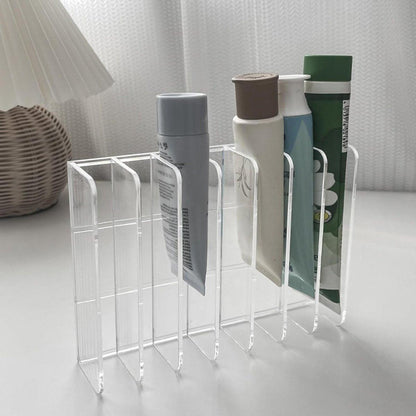 Klarsicht-Aufbewahrungsbox mit 7 Fächern, multifunktionaler Make-up-Organizer, Geldaufbewahrungsregal, Kosmetik-Organizer für Theke und Schminktisch, transparent