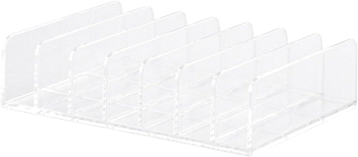 Klarsicht-Aufbewahrungsbox mit 7 Fächern, multifunktionaler Make-up-Organizer, Geldaufbewahrungsregal, Kosmetik-Organizer für Theke und Schminktisch, transparent