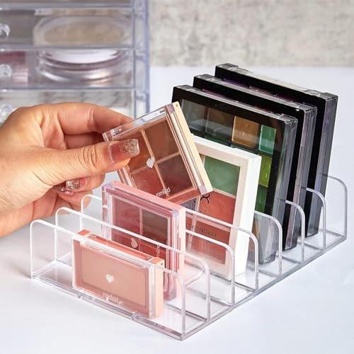 Klarsicht-Aufbewahrungsbox mit 7 Fächern, multifunktionaler Make-up-Organizer, Geldaufbewahrungsregal, Kosmetik-Organizer für Theke und Schminktisch, transparent