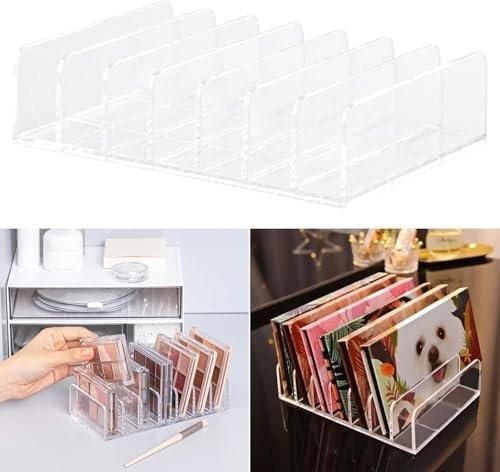 Klarsicht-Aufbewahrungsbox mit 7 Fächern, multifunktionaler Make-up-Organizer, Geldaufbewahrungsregal, Kosmetik-Organizer für Theke und Schminktisch, transparent