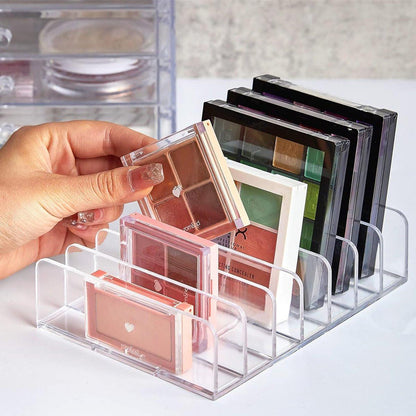 Klarsicht-Aufbewahrungsbox mit 7 Fächern, multifunktionaler Make-up-Organizer, Geldaufbewahrungsregal, Kosmetik-Organizer für Theke und Schminktisch, transparent