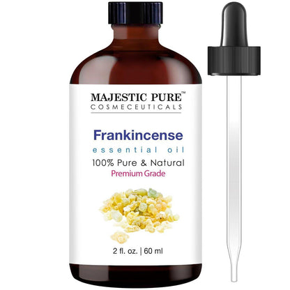 Majestic Pure Weihrauch ätherisches Öl mit Glaspipette – 100 % rein und natürlich – Ätherisches Öl für Diffuser, Aromatherapie, Seifen- und Kerzenherstellung, 60 ml