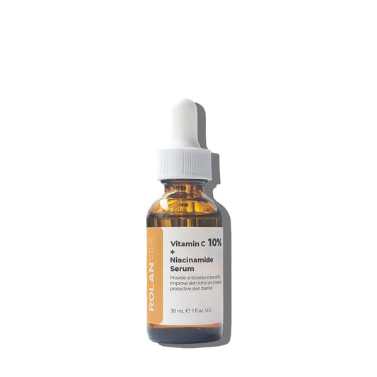 ROLANYIN Vitamin C 10% + Niacinamid Gesichtsserum – Feuchtigkeitsspendend, Anti-Aging, Faltenglättend, Hautfestigend, Strahlend & Verbessert die Textur