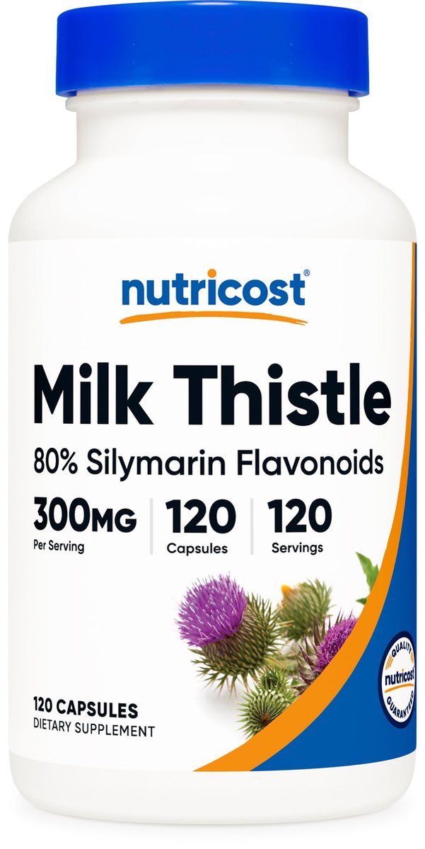 Nutricost Mariendistel Kapseln 300mg, 120 Kapseln (80 % Silymarin) – Glutenfrei & Non-GMO