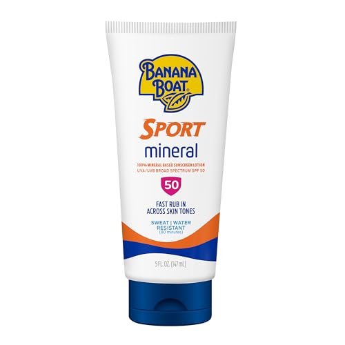 Banana Boat Sport Mineral Sonnencreme LSF 50 Lotion, 148 ml | Zinkoxid Sonnencreme, Sonnenschutz LSF 50