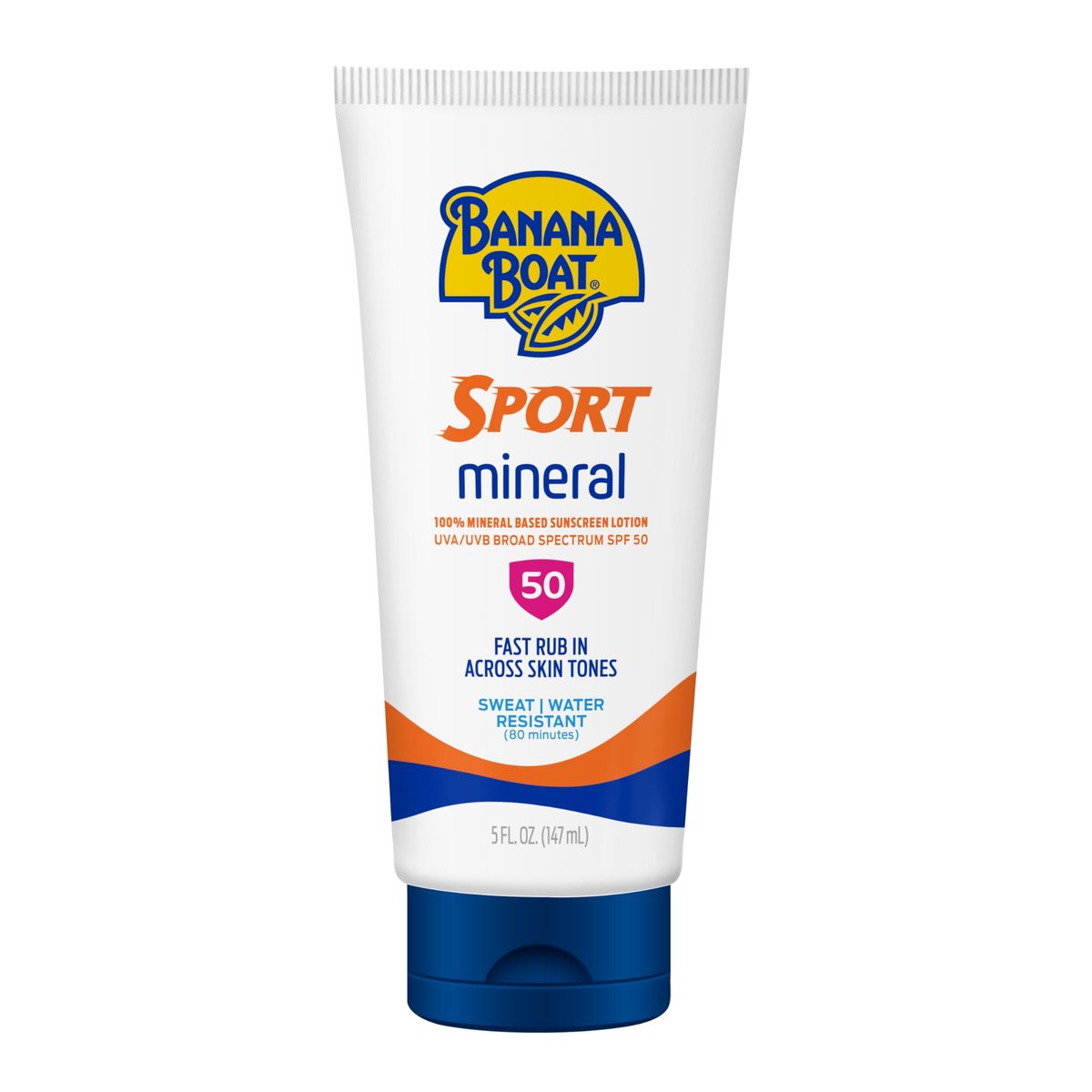 Banana Boat Sport Mineral Sonnencreme LSF 50 Lotion, 148 ml | Zinkoxid Sonnencreme, Sonnenschutz LSF 50