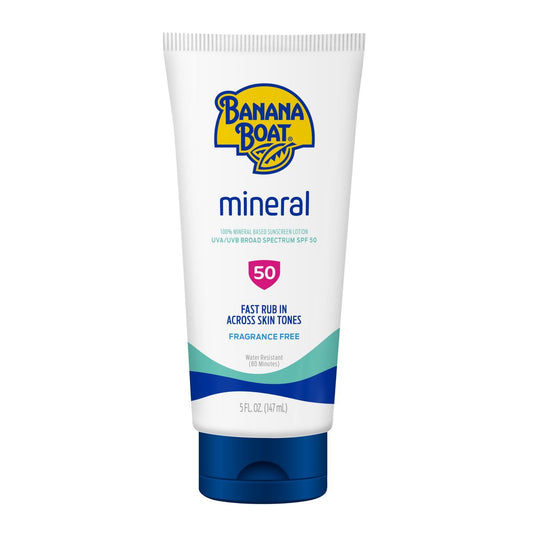 Banana Boat Mineral Sonnenschutz Lotion SPF 50, 5 Fl Oz – Zinkoxid Sonnencreme für den Strand
