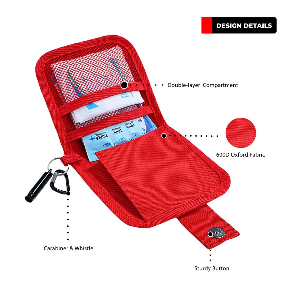 Benelinemed Mini Erste-Hilfe-Set – 137-teiliges Notfallset für Zuhause, Auto, Reise, Camping & Outdoor (Rot)