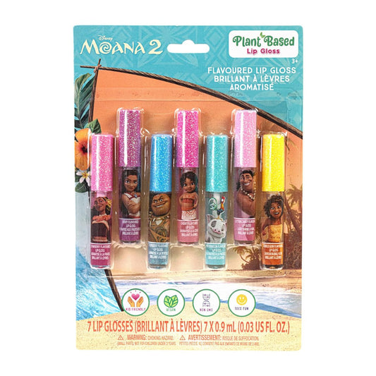 Disney Vaiana 7-teiliges pflanzliches Lipgloss-Set – Mädchen Partygeschenke, erstes Make-up-Set für Kinder ab 3 Jahren, perfekt für Partys, Übernachtungen und Geburtstagsgeschenke von Townley Girl
