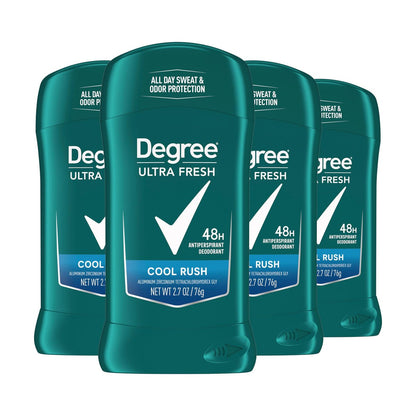 Degree Men Ultra Fresh Antiperspirant Deodorant Stick für Männer 4er Pack Cool Rush 2,7 oz