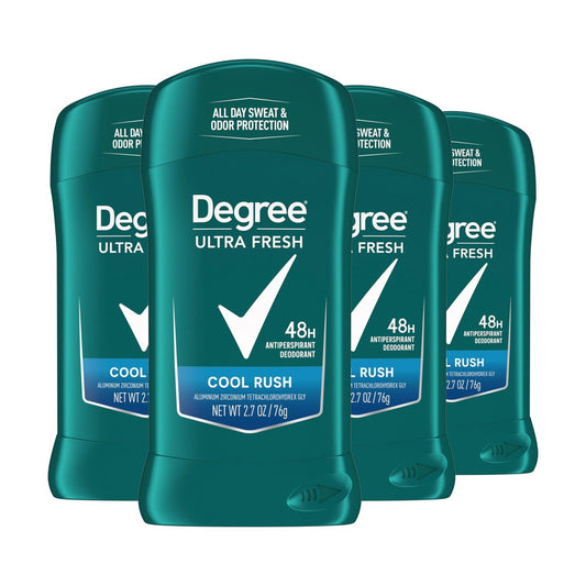 Degree Men Ultra Fresh Antiperspirant Deodorant Stick für Männer 4er Pack Cool Rush 2,7 oz