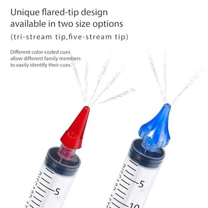ETTSNU 20-mL-Ohrspritze zur Ohrenschmalzentfernung, Reinigungsset mit 3 Penta-Stream- und 3 Tri-Stream-Aufsätzen, verbesserte Hörklarheit und Ohrhygiene (klar)