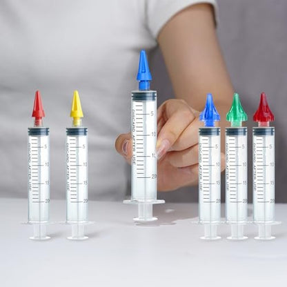 ETTSNU 20-mL-Ohrspritze zur Ohrenschmalzentfernung, Reinigungsset mit 3 Penta-Stream- und 3 Tri-Stream-Aufsätzen, verbesserte Hörklarheit und Ohrhygiene (klar)