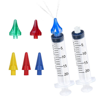 ETTSNU 20-mL-Ohrspritze zur Ohrenschmalzentfernung, Reinigungsset mit 3 Penta-Stream- und 3 Tri-Stream-Aufsätzen, verbesserte Hörklarheit und Ohrhygiene (klar)