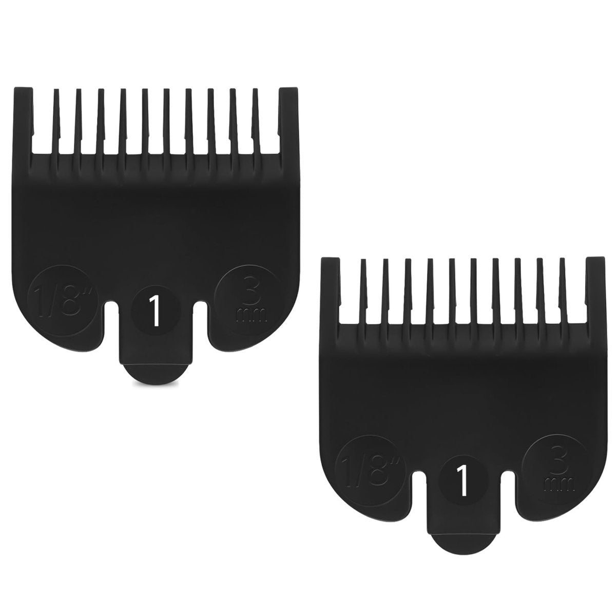 Wahl #1 Aufsteckkamm 1/8" (3,0 mm) – Professioneller Clipper-Aufsatz für Wahl, Trimmer-Aufsätze, Haarschneidekamm 3114-001, Schwarz (2er-Pack)