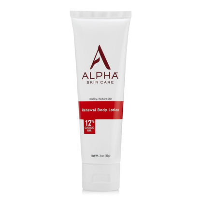Alpha Skin Care Revitalisierende Körperlotion mit 12% Glykolsäure AHA – Einfache & Wirksame tägliche Feuchtigkeitspflege, Exfoliert & Hydratisiert für Weiche, Glatte Haut, Anti-Aging, Reisegröße, 89 ml