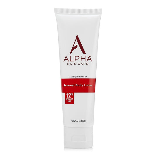 Alpha Skin Care Revitalisierende Körperlotion mit 12% Glykolsäure AHA – Einfache & Wirksame tägliche Feuchtigkeitspflege, Exfoliert & Hydratisiert für Weiche, Glatte Haut, Anti-Aging, Reisegröße, 89 ml