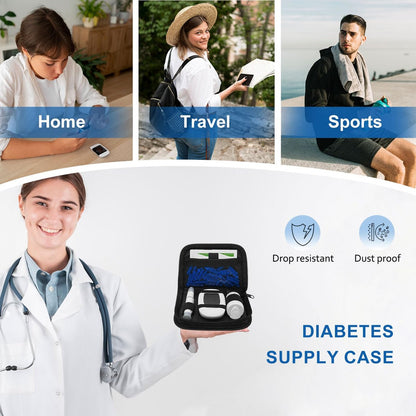 ICIMBI Diabetes Aufbewahrungstasche – Diabetiker-Organizer Tragetasche Kit, Blutzuckermessgerät Etui, Tragbares Diabetes-Testkit