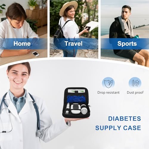 ICIMBI Diabetes Aufbewahrungstasche – Diabetiker-Organizer Tragetasche Kit, Blutzuckermessgerät Etui, Tragbares Diabetes-Testkit