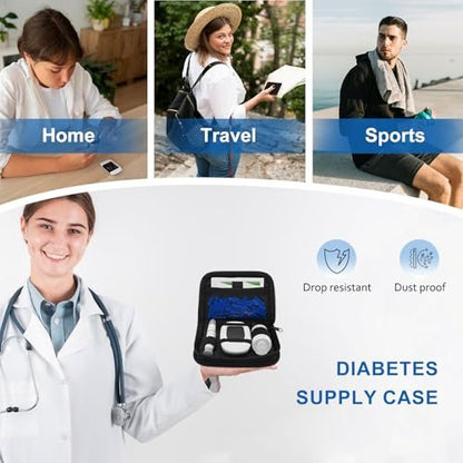 ICIMBI Diabetes Aufbewahrungstasche – Diabetiker-Organizer Tragetasche Kit, Blutzuckermessgerät Etui, Tragbares Diabetes-Testkit
