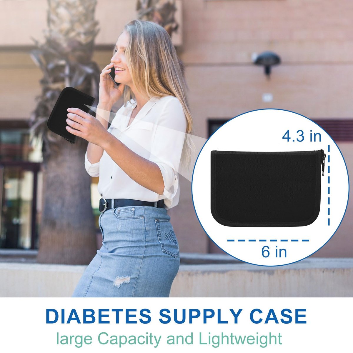ICIMBI Diabetes Aufbewahrungstasche – Diabetiker-Organizer Tragetasche Kit, Blutzuckermessgerät Etui, Tragbares Diabetes-Testkit