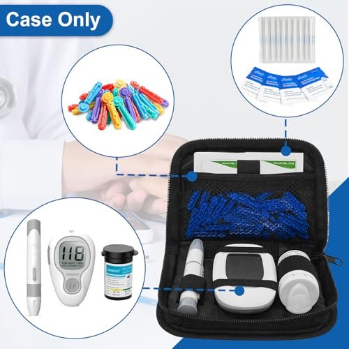 ICIMBI Diabetes Aufbewahrungstasche – Diabetiker-Organizer Tragetasche Kit, Blutzuckermessgerät Etui, Tragbares Diabetes-Testkit