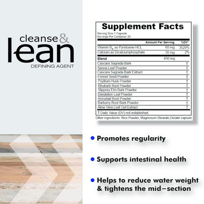 Max Muscle Naturaliga Cleanse and Lean Defining Agent – Kräuterreinigung für regelmäßige Verdauung mit natürlichen entgiftenden Inhaltsstoffen für Darmgesundheit, Dickdarmreinigung und Blähungen, 30 Kapseln
