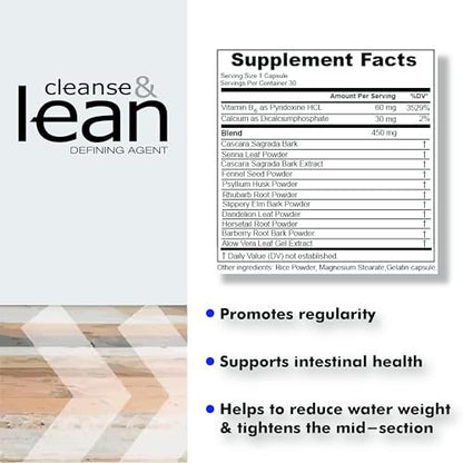 Max Muscle Naturaliga Cleanse and Lean Defining Agent – Kräuterreinigung für regelmäßige Verdauung mit natürlichen entgiftenden Inhaltsstoffen für Darmgesundheit, Dickdarmreinigung und Blähungen, 30 Kapseln