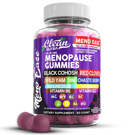 Clean Nutraceuticals Menopause Gummies – Hormonbalance, Nachtliche Erleichterung & Stimmungsunterstützung mit Traubensilberkerze, DIM, Wild Yam, Magnesium, Rotklee, Vitamin D3, B6, B12 (60 Gummies)
