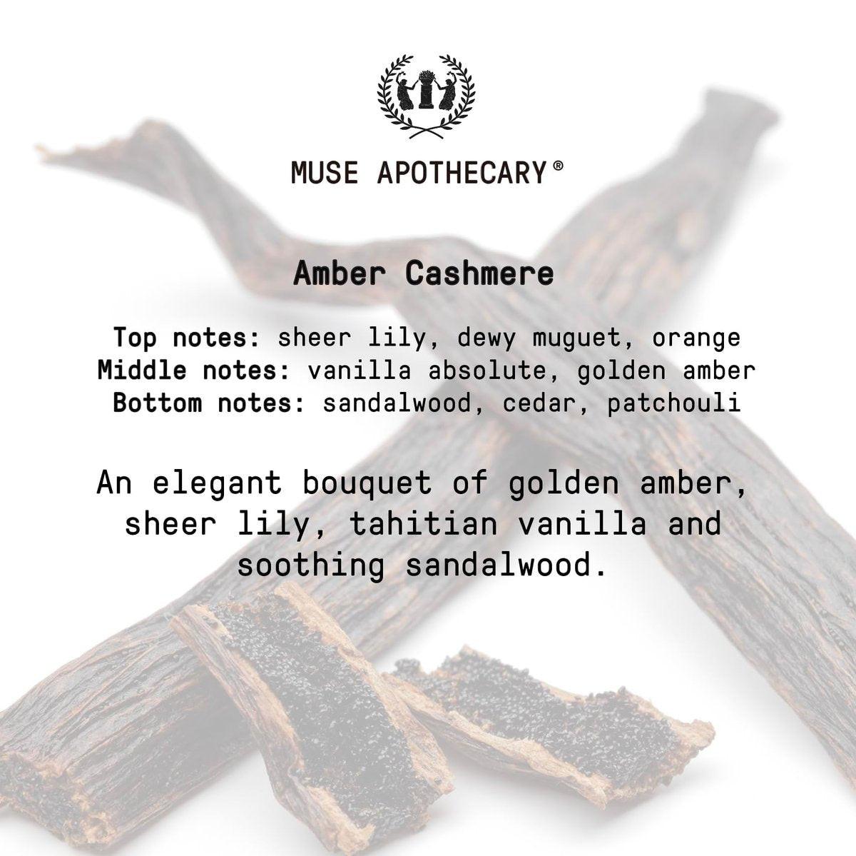 Muse Apothecary Linen Ritual – Aromatischer, beruhigender und entspannender Wäscheduft, Raum- und Textilspray mit ätherischen Ölen – 118 ml, Amber Cashmere