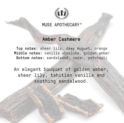 Muse Apothecary Linen Ritual – Aromatischer, beruhigender und entspannender Wäscheduft, Raum- und Textilspray mit ätherischen Ölen – 118 ml, Amber Cashmere