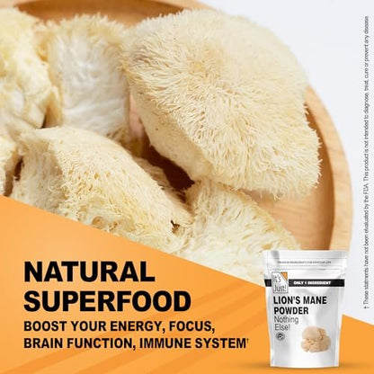 It's Just! - Löwenmähnen-Pilzpulver, natürliches Roh-Superfood, Gehirnunterstützung, Immunsystem, Energie, Non-GMO, 227g