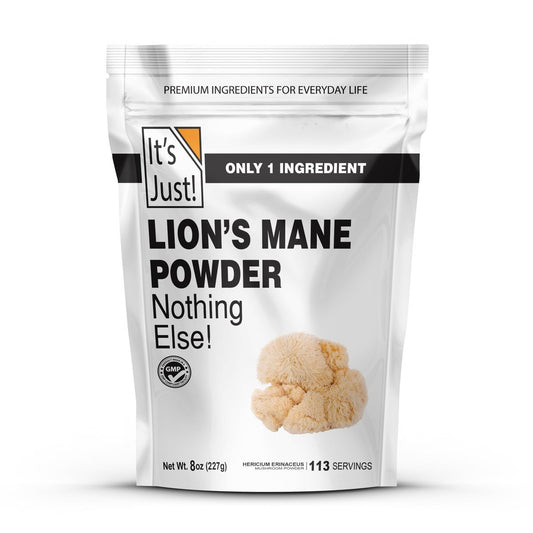 It's Just! - Löwenmähnen-Pilzpulver, natürliches Roh-Superfood, Gehirnunterstützung, Immunsystem, Energie, Non-GMO, 227g