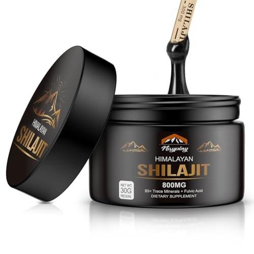 Shilajit Pure Himalayan Organic Resin - 800mg Gold Grade Shilajit Resin mit Fulvinsäure & 85+ Spurenelementen für Energie, Stärke & Immunität, Shilajit für Männer & Frauen, 800mg