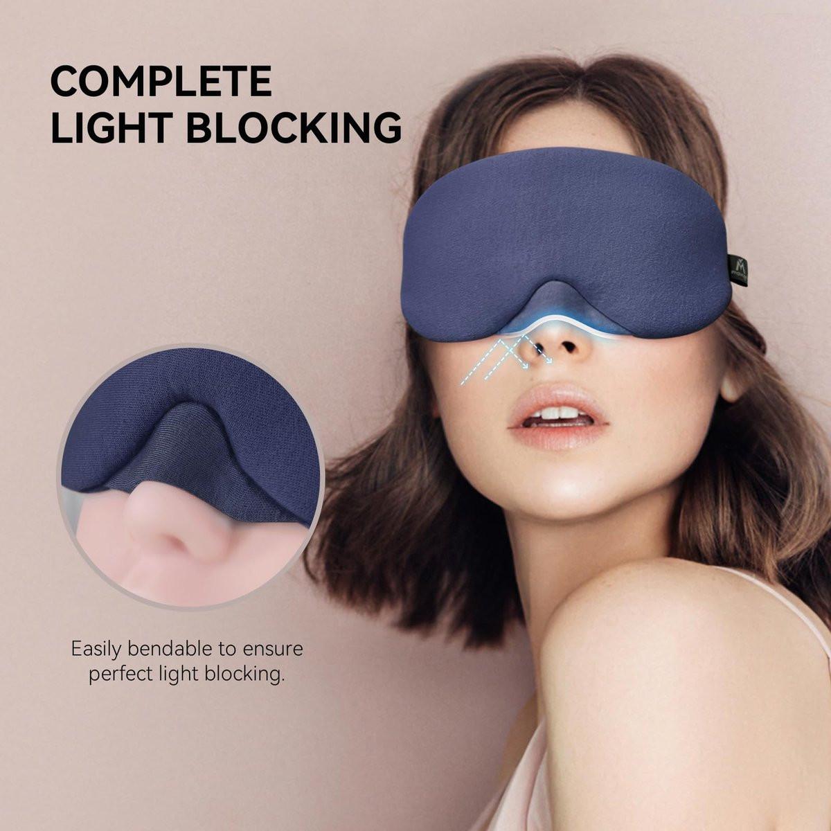 Mavogel Baumwoll-Schlafmaske – 100% handgefertigt, lichtblockierende Schlafmaske mit aktualisiertem Nasenbügel, weiche Schlafmaske für Damen und Herren, für Schlaf/Büro/Nickerchen, inklusive Aufbewahrungsbeutel (Starry Blue)