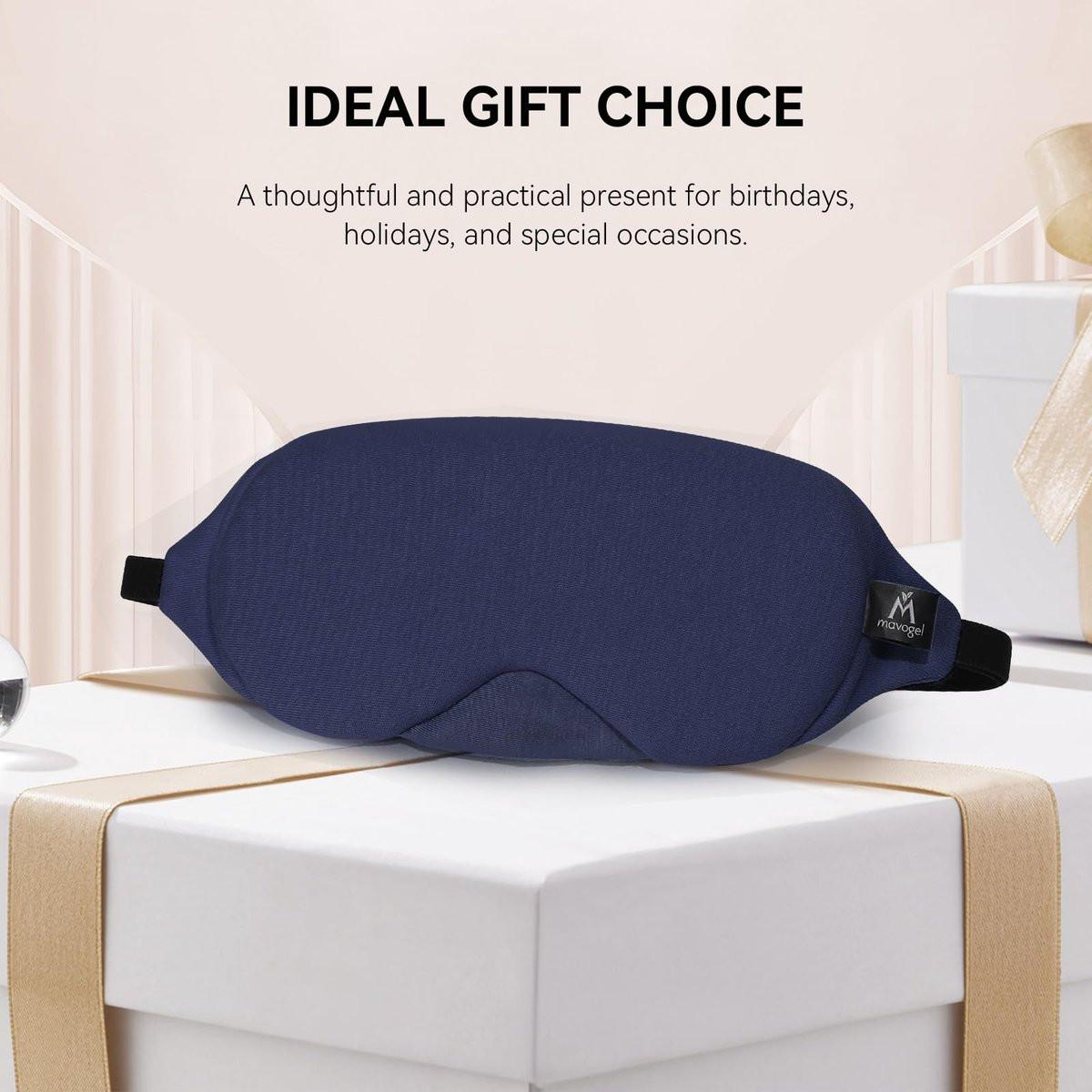 Mavogel Baumwoll-Schlafmaske – 100% handgefertigt, lichtblockierende Schlafmaske mit aktualisiertem Nasenbügel, weiche Schlafmaske für Damen und Herren, für Schlaf/Büro/Nickerchen, inklusive Aufbewahrungsbeutel (Starry Blue)