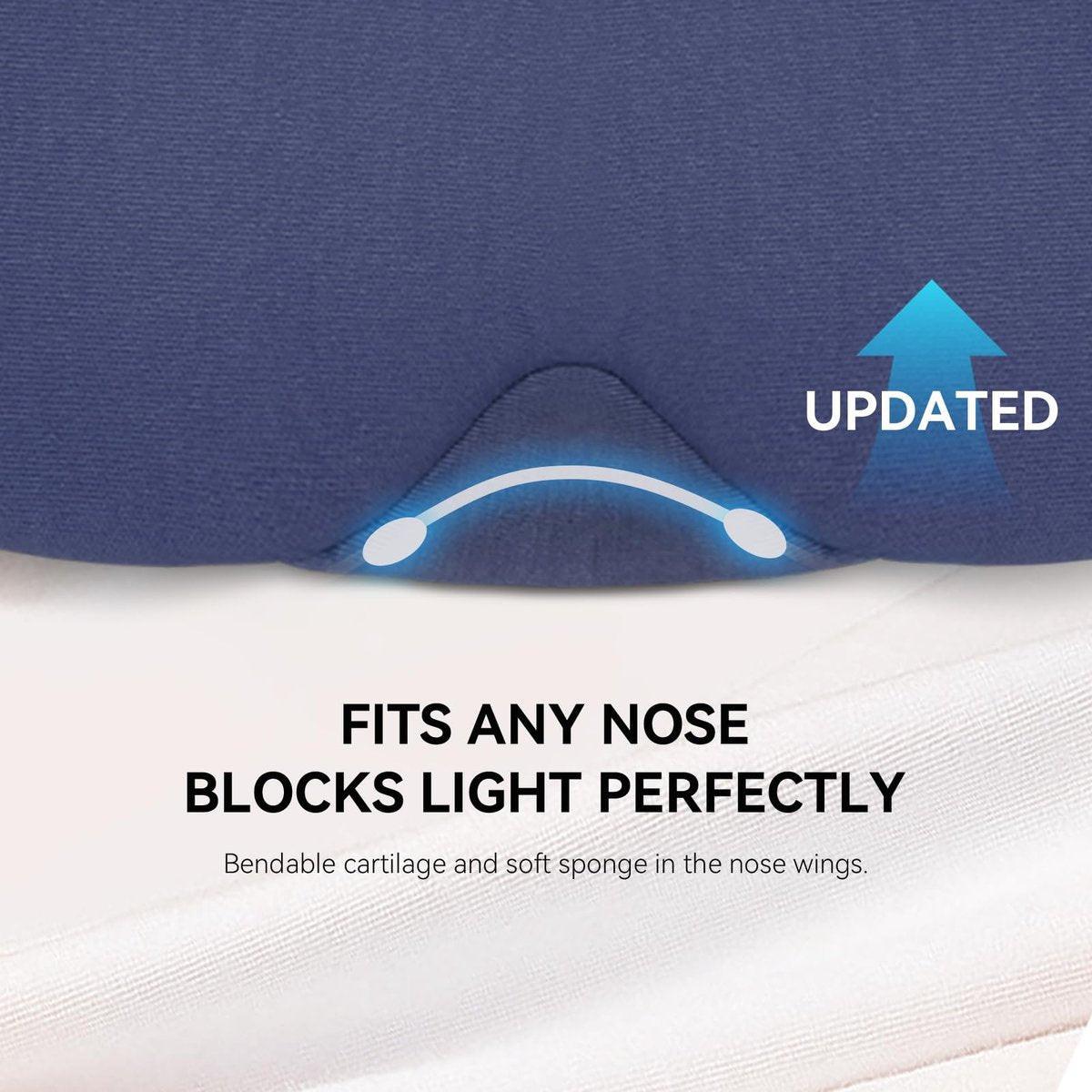 Mavogel Baumwoll-Schlafmaske – 100% handgefertigt, lichtblockierende Schlafmaske mit aktualisiertem Nasenbügel, weiche Schlafmaske für Damen und Herren, für Schlaf/Büro/Nickerchen, inklusive Aufbewahrungsbeutel (Starry Blue)