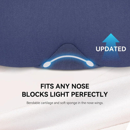 Mavogel Baumwoll-Schlafmaske – 100% handgefertigt, lichtblockierende Schlafmaske mit aktualisiertem Nasenbügel, weiche Schlafmaske für Damen und Herren, für Schlaf/Büro/Nickerchen, inklusive Aufbewahrungsbeutel (Starry Blue)