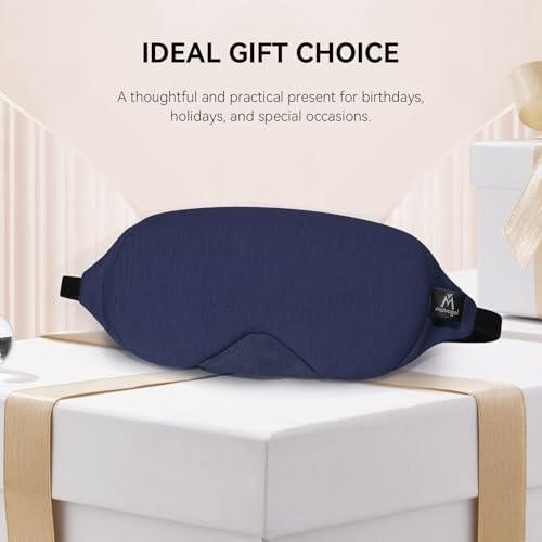 Mavogel Baumwoll-Schlafmaske – 100% handgefertigt, lichtblockierende Schlafmaske mit aktualisiertem Nasenbügel, weiche Schlafmaske für Damen und Herren, für Schlaf/Büro/Nickerchen, inklusive Aufbewahrungsbeutel (Starry Blue)