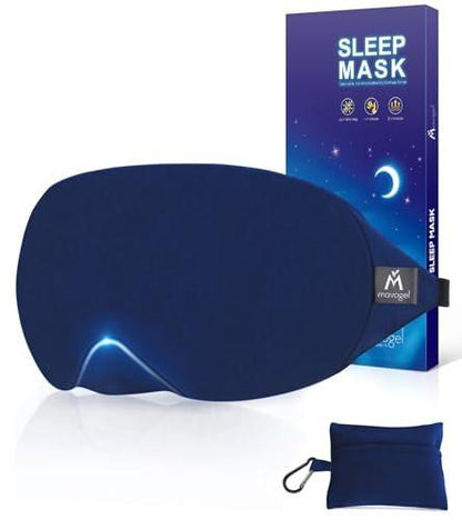 Mavogel Baumwoll-Schlafmaske – 100% handgefertigt, lichtblockierende Schlafmaske mit aktualisiertem Nasenbügel, weiche Schlafmaske für Damen und Herren, für Schlaf/Büro/Nickerchen, inklusive Aufbewahrungsbeutel (Starry Blue)